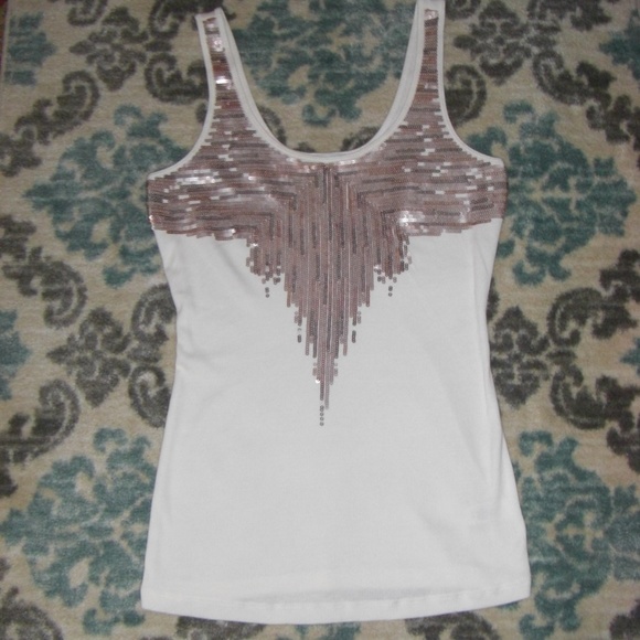 Express Tops - NWOT - Express sequin embellished knit tank, SP